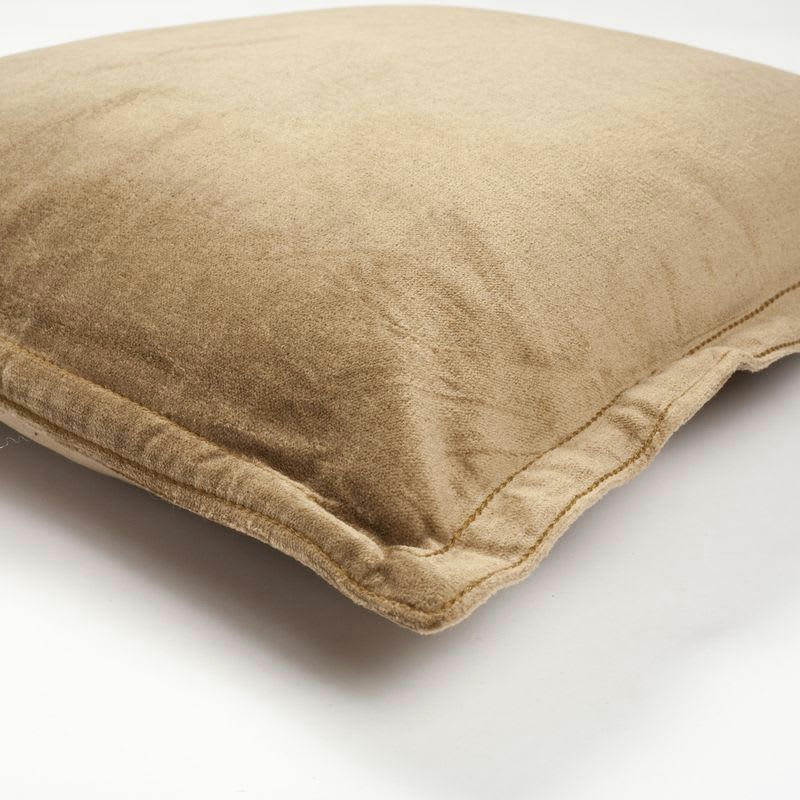 ARTHUR - Coussin en velours de coton taupe 40x40