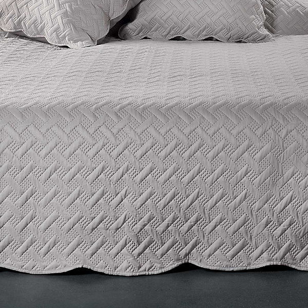Couverture molletonné surpiquage graphique (150x150 cm - Gris clair)