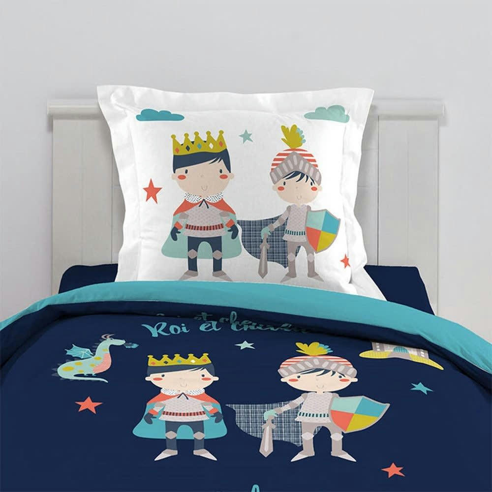 - Parure de couette 100% coton 57 fils imprimée 140x200 1 taie