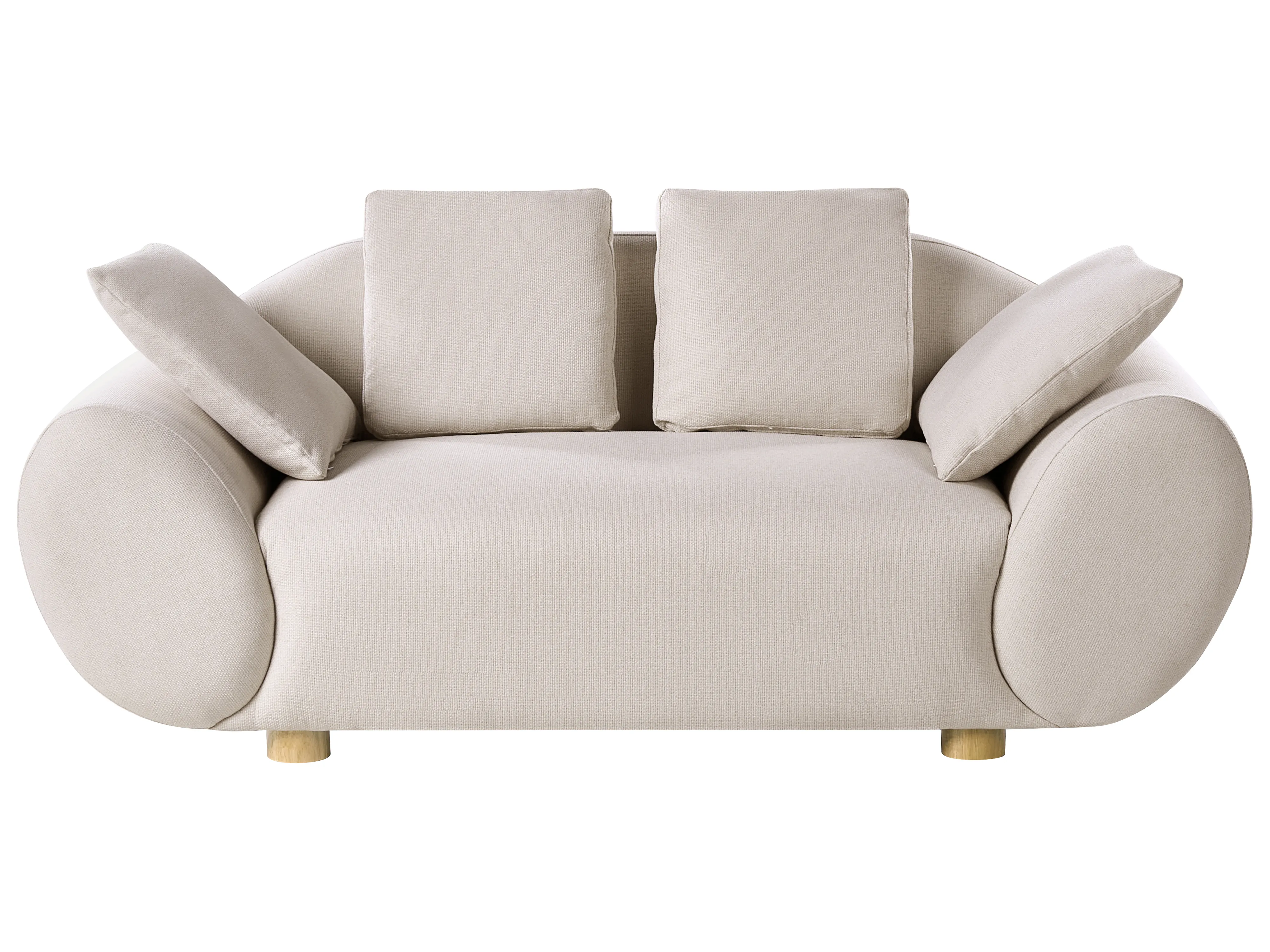 Armchair RINGEL with Cushions Fabric Light Beige