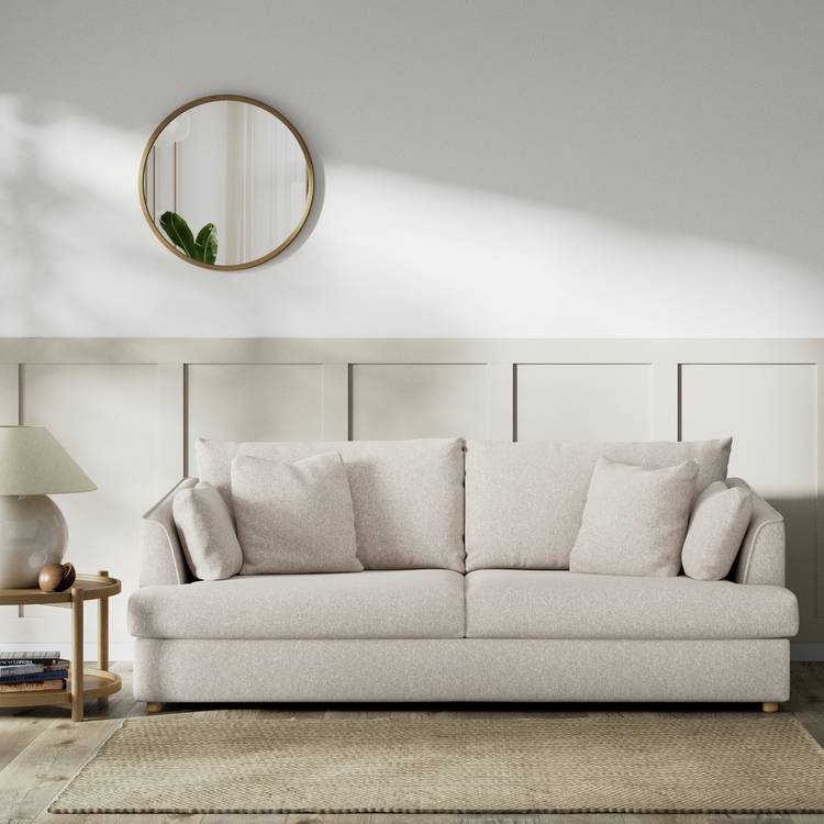 Habitat Holmfirth Fabric 3 Seater Sofa Bed - Natural-Ash Leg