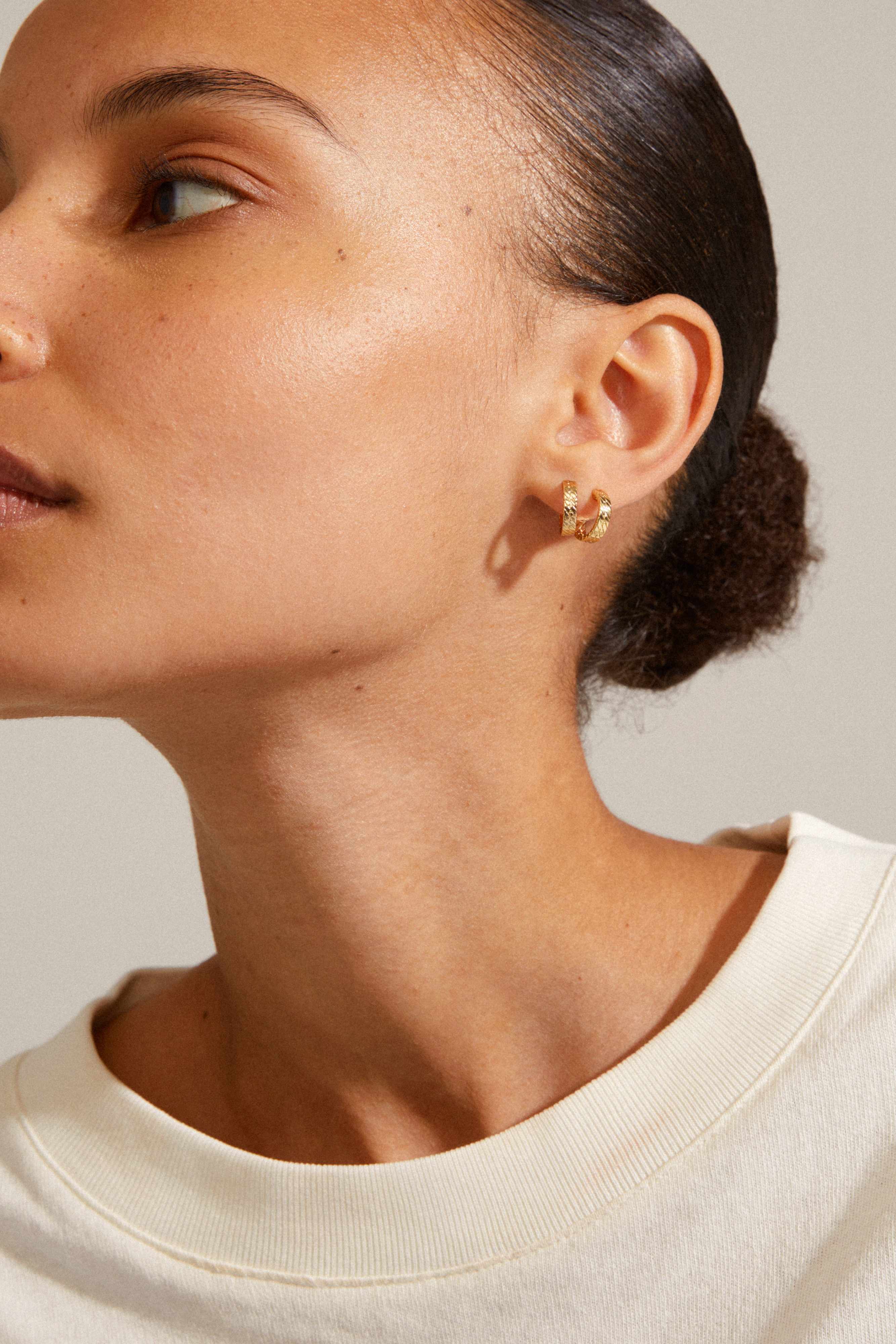 Joanna Snake Chain Gold Hoop Earrings