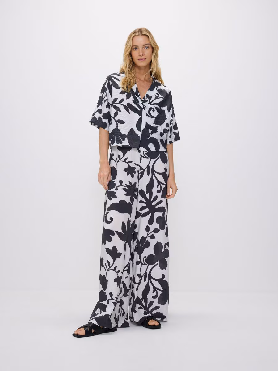 Patterned Palazzo Trousers