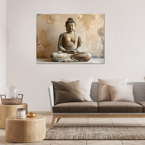 Obraz do salonu sypialni biura, Budda Zen Spa na beżowym tle 30x20