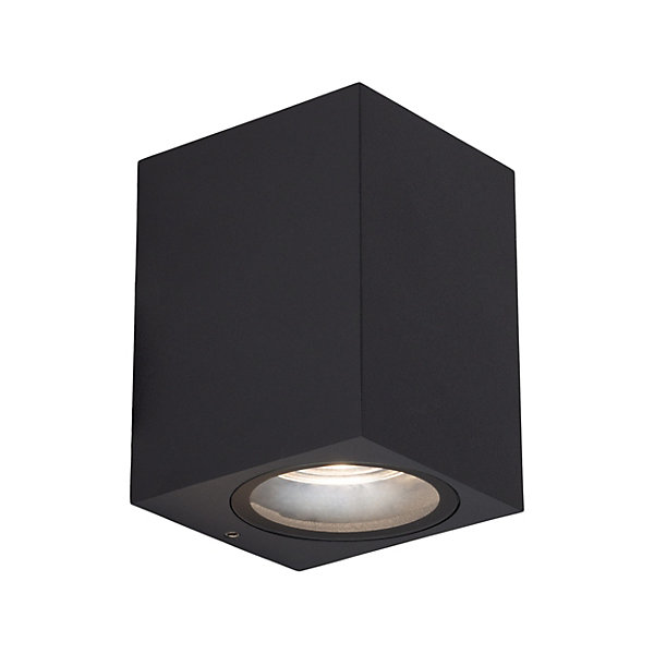 Applique extérieure 'CUBUS', en métal et verre anthracite, culot GU10