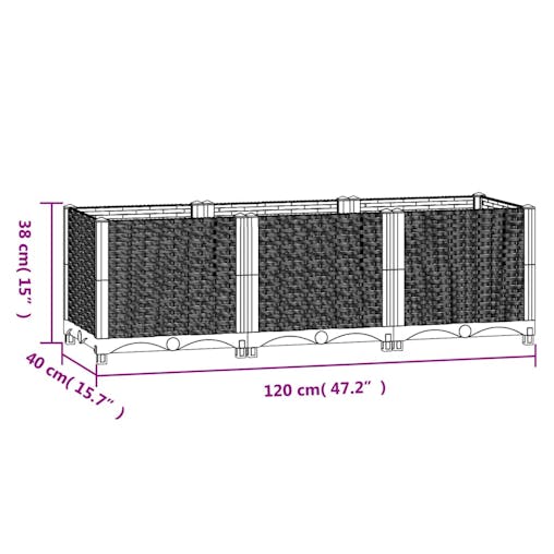 NNEVL Raised Bed 120x40x38 cm Polypropylene