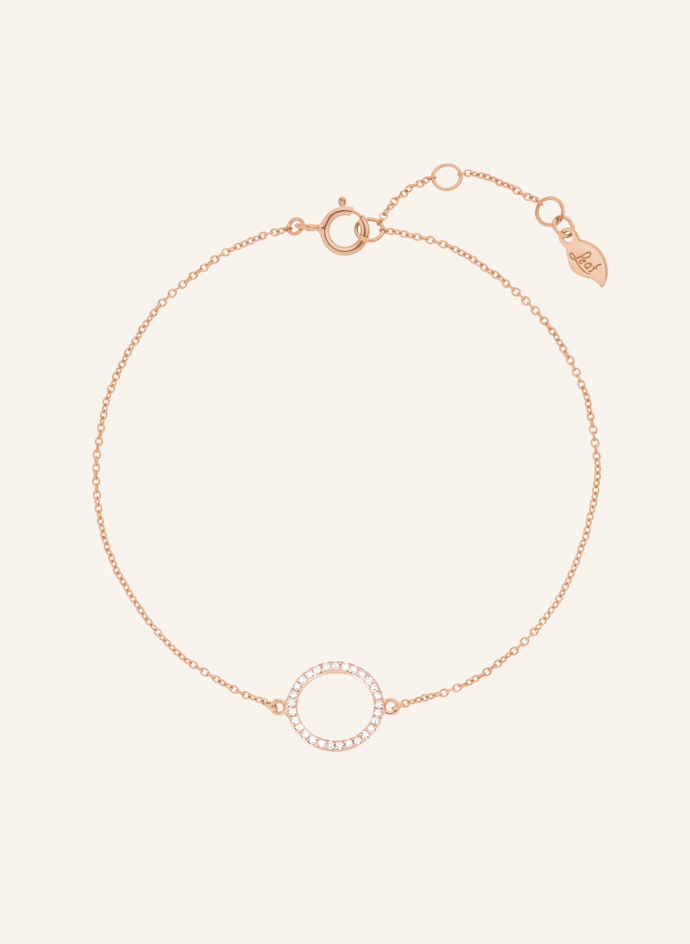 Leaf Armband CIRCLE aus 18 Karat Roségold mit Diamanten