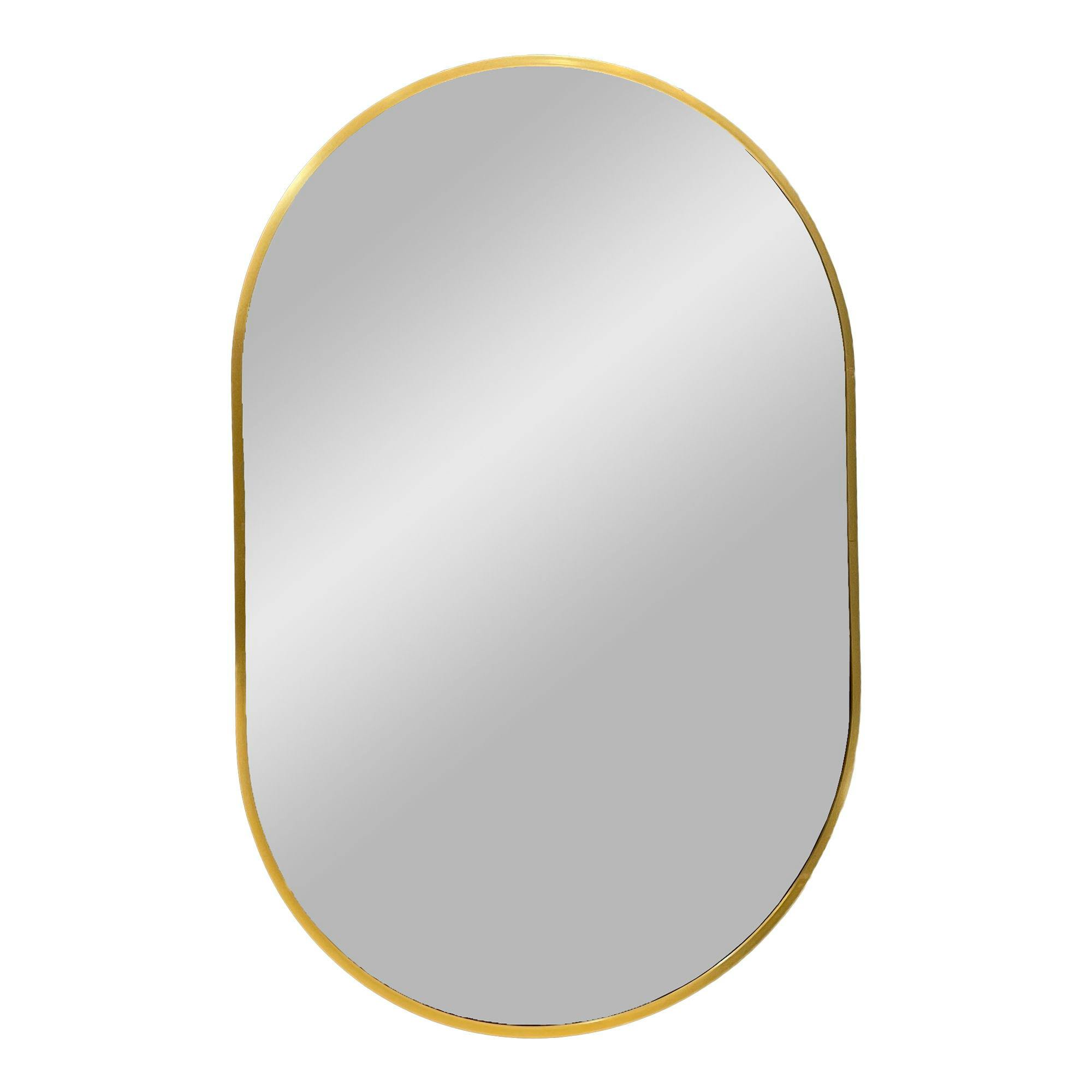 Miroir ovale avec cadre doré 50x80 cm SEOUL