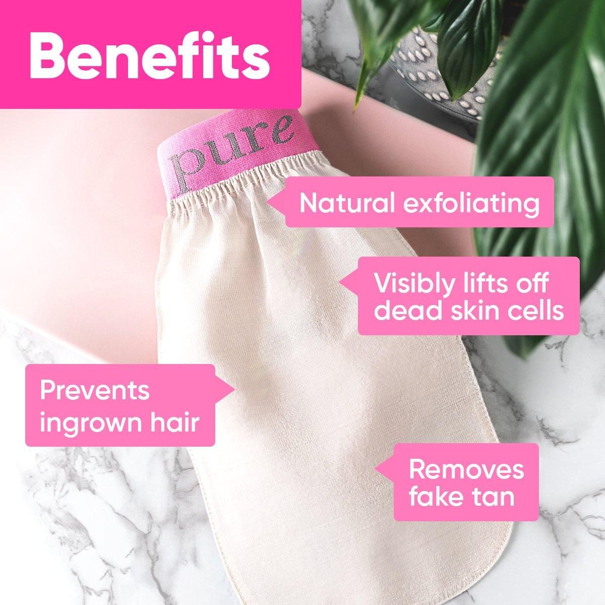 âme pure SO SILKY MITT - 100% Pure Silk Scrub & Exfoliating Peel Glove For Body