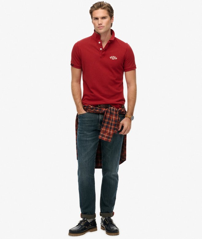 Vintage Athletic Embroidered Polo Shirt