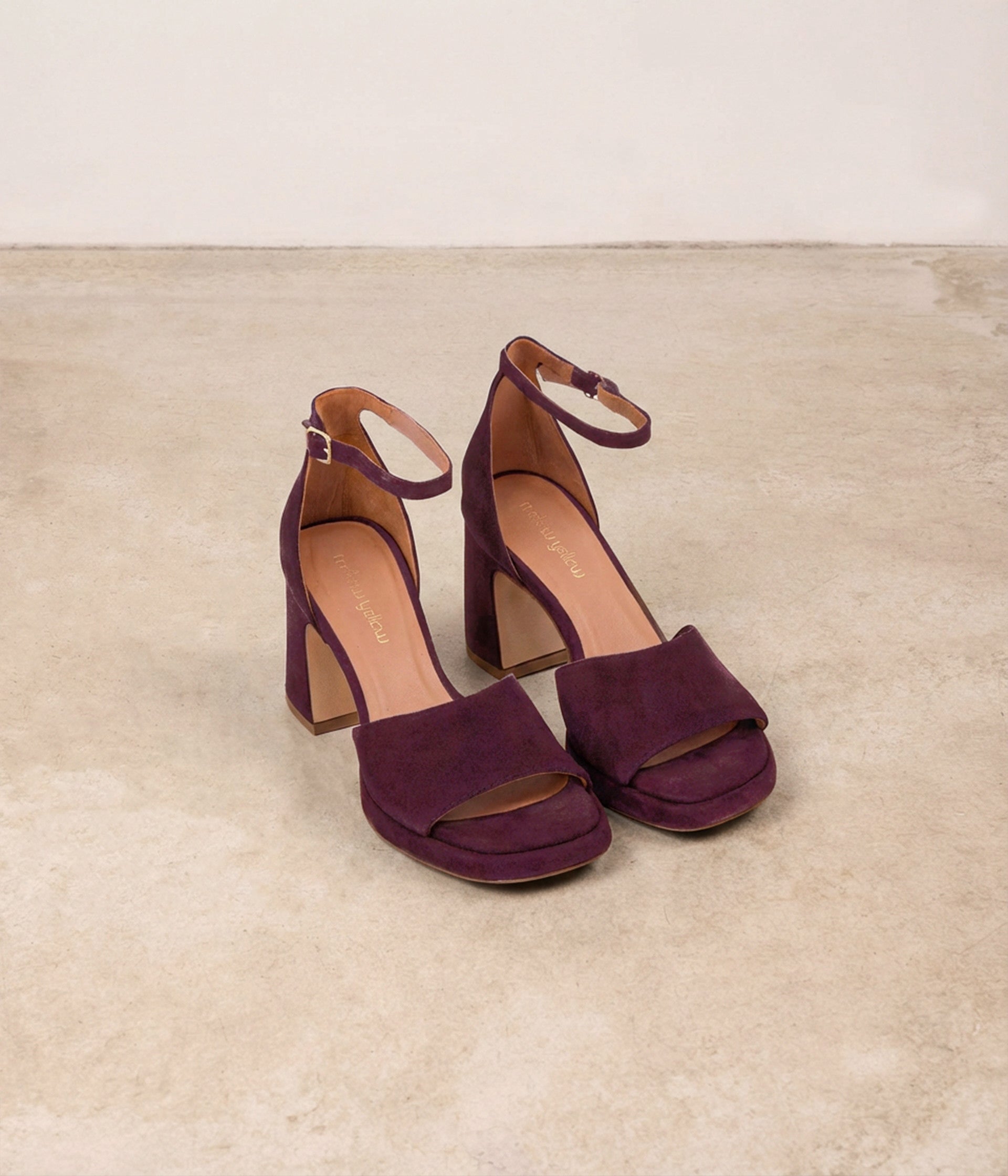 Sandales velours prune Felicy