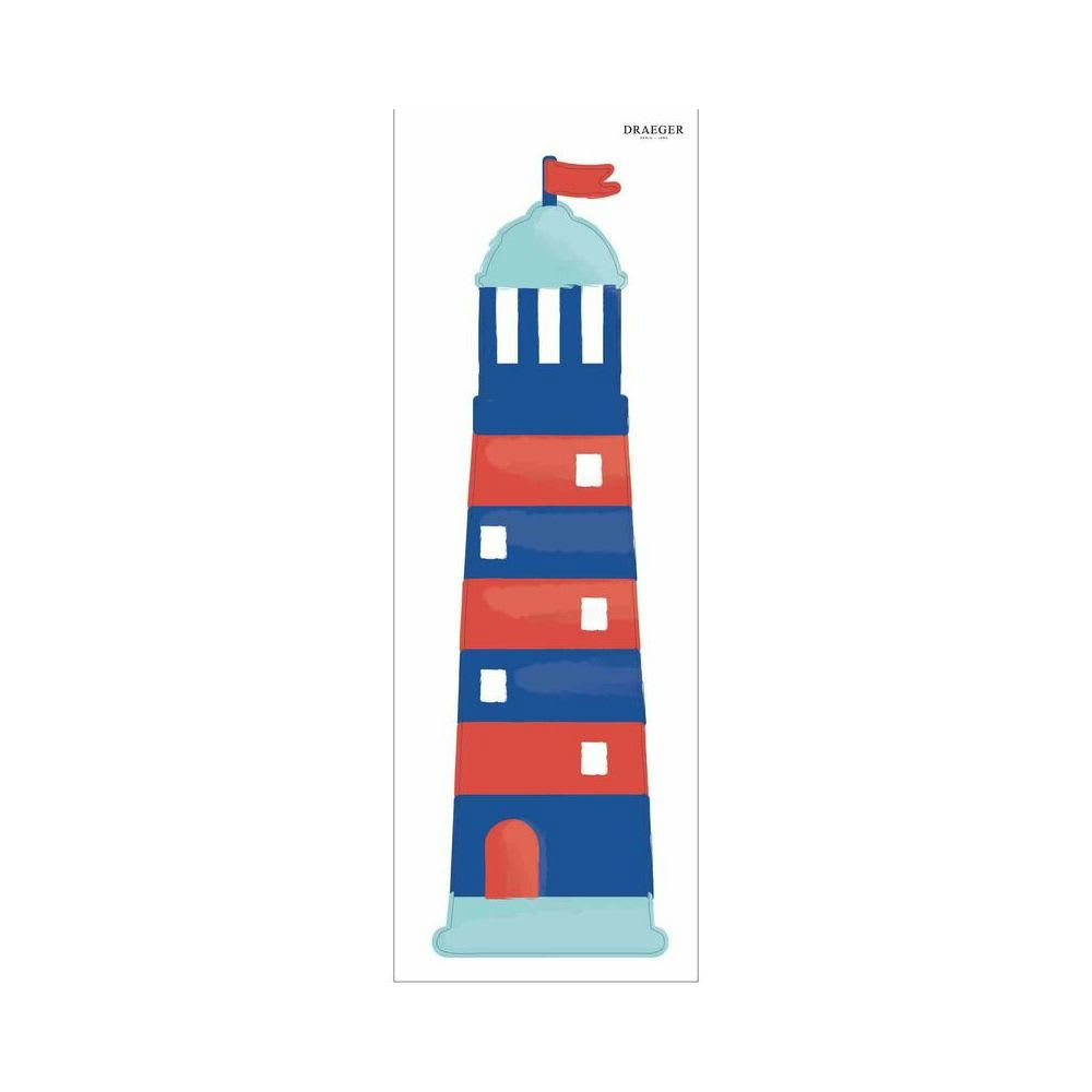 - Sticker Mural Phare Marin Bleu Et Rouge
