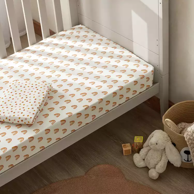 Habitat Cotton Rainbow Twin Nursery Fitted Sheet - Moses