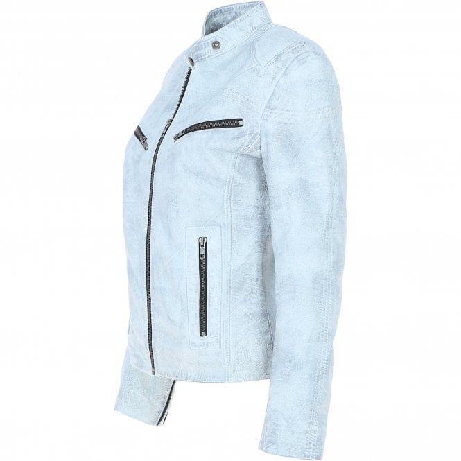 Ashwood Leather lolita' Real Leather Mandarin Collar Biker Jacket