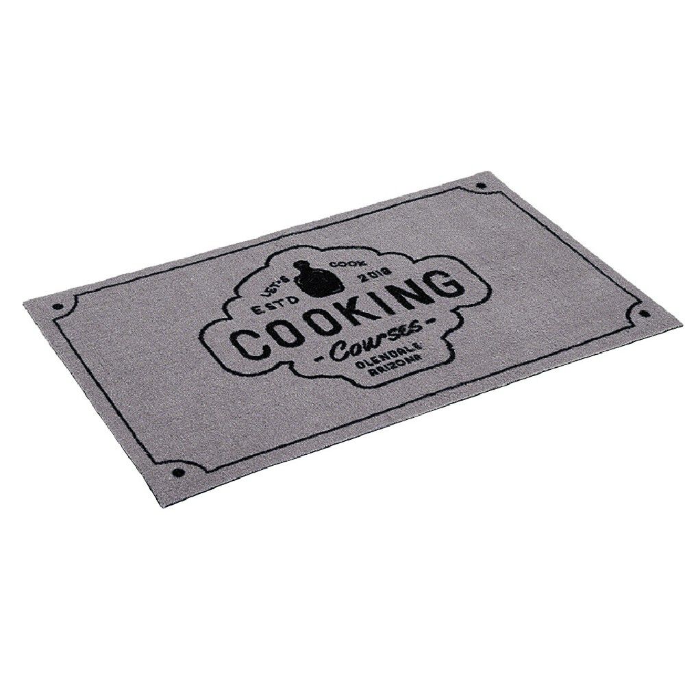 Tapis de cuisine rectangulaire gris