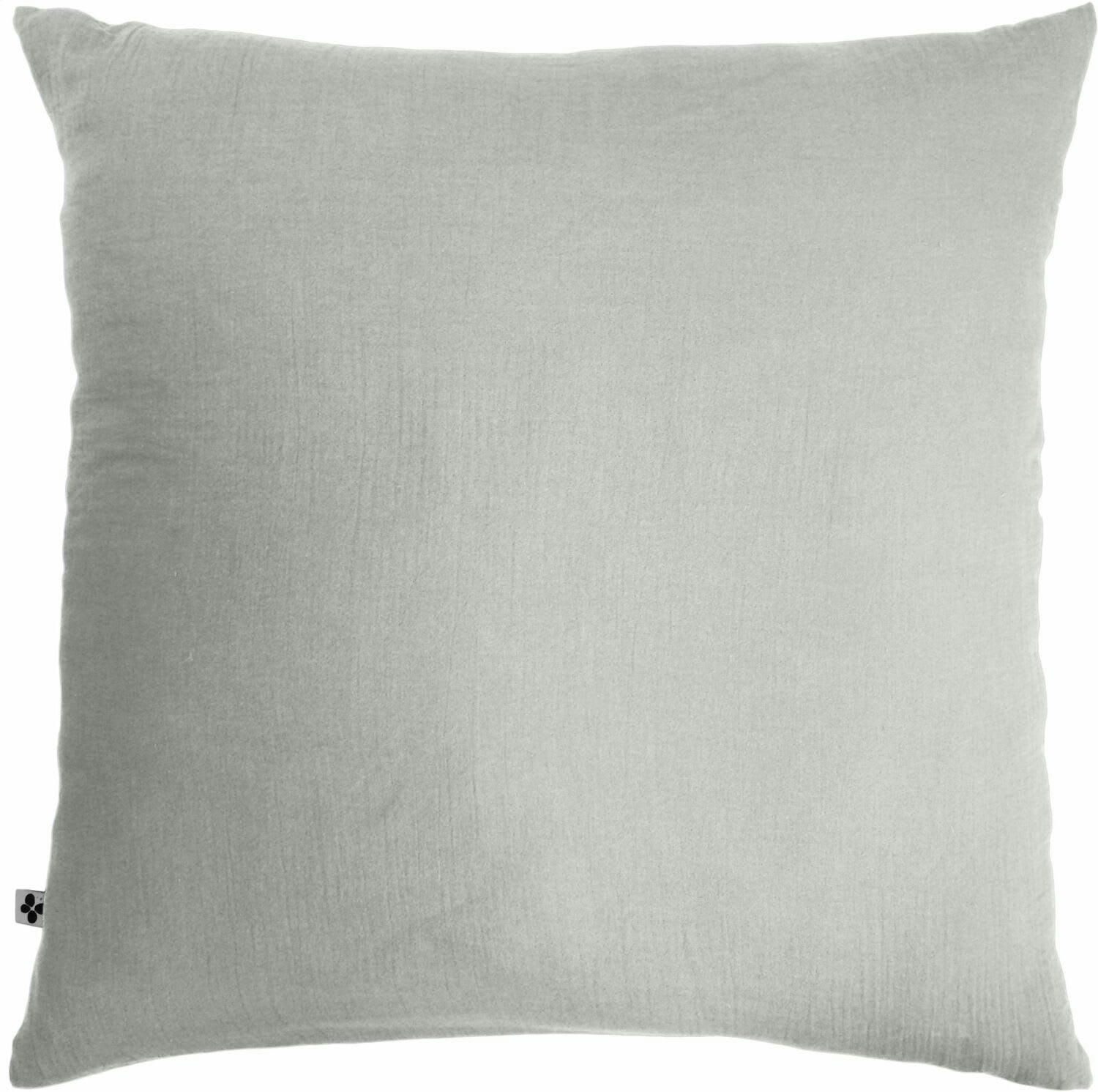 GRIS - Taie d'oreiller gaze de coton gris 60x60 cm