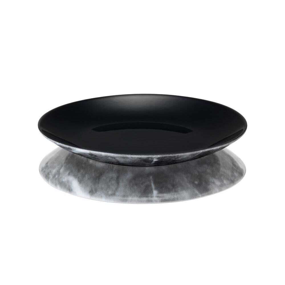 Assiette à dessert ronde motif marbre gris Ø20.5cm