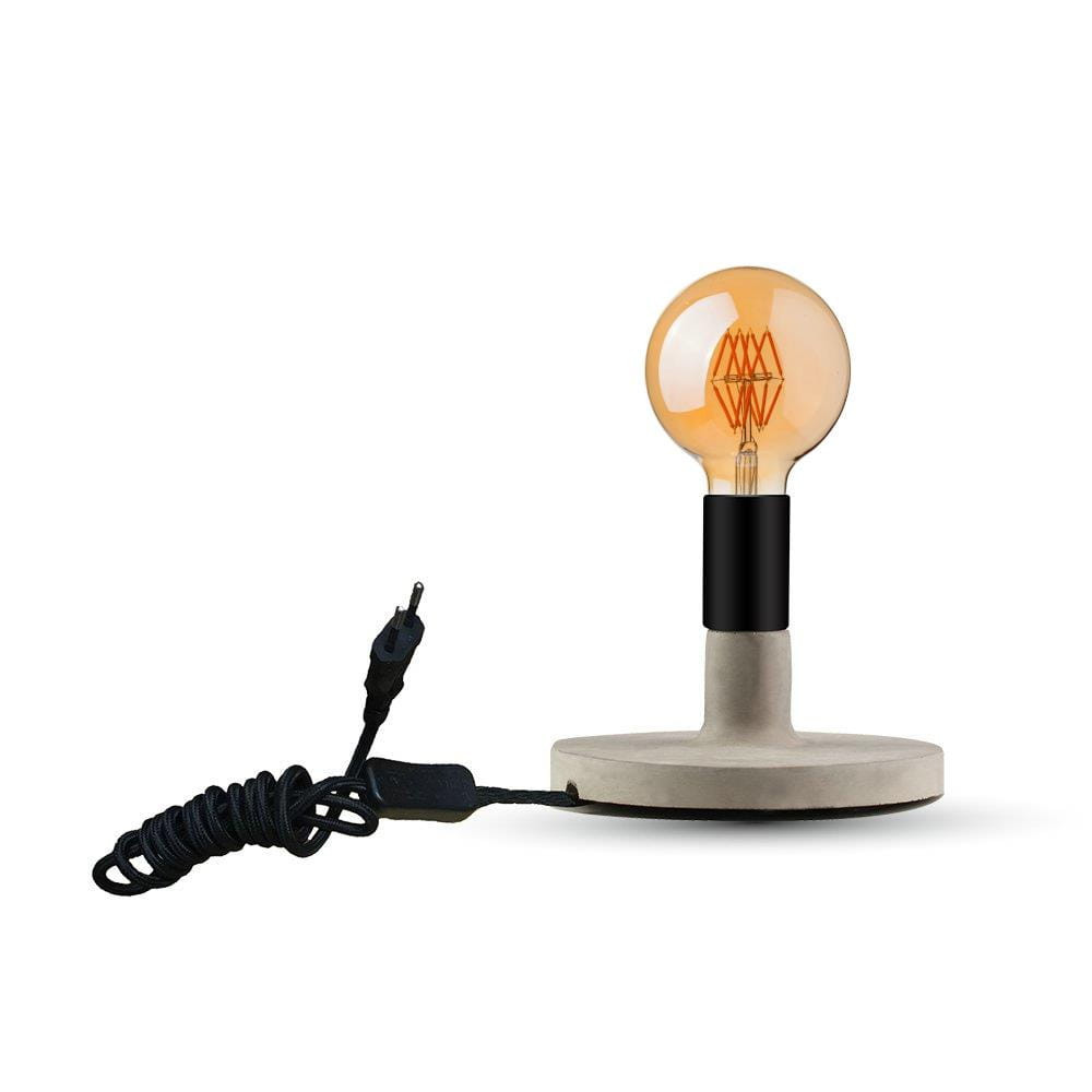 Lampa stołowaszara BETON 1xE27x60W wys:20cm V-TAC