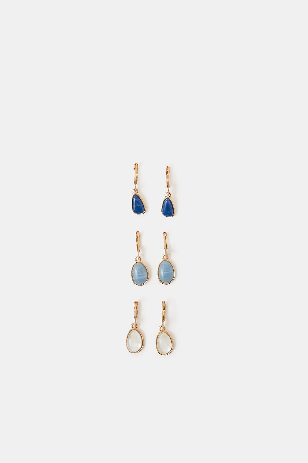Accessorize 3-Pack Mother of Pearl Stone Huggie Hoop Earrings