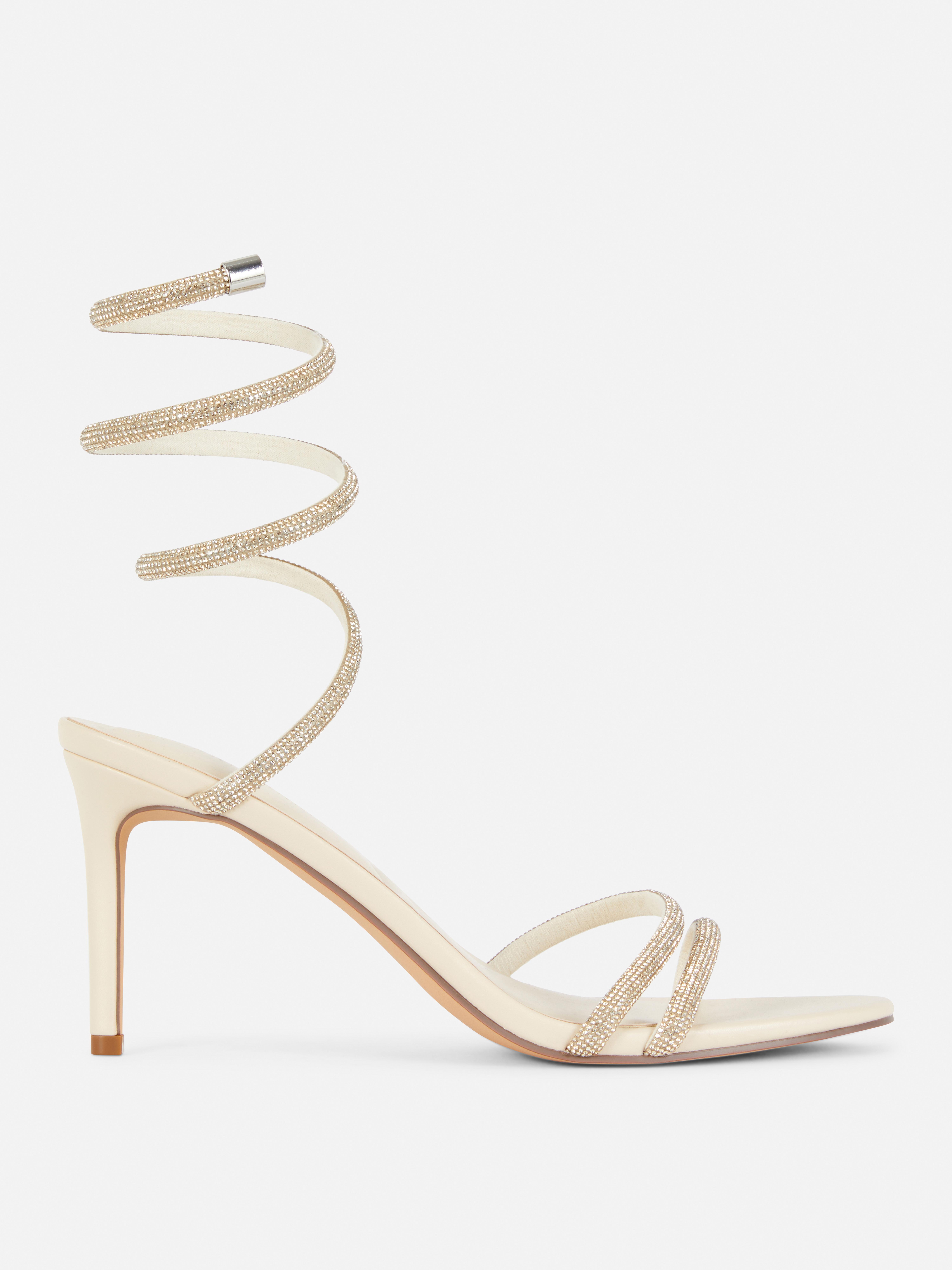 Spiral Diamante Heeled Sandals