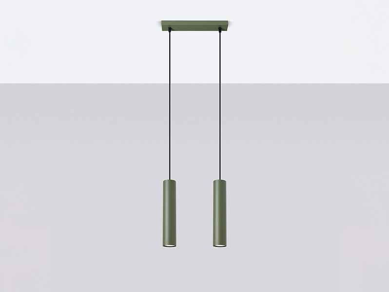 Lampa wisząca Lagos 2-punktowa stalowa 105 cm zielona