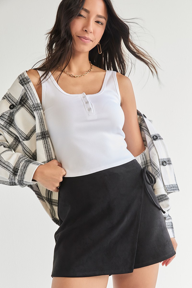 Tara Henley Rib Knit Tank Top