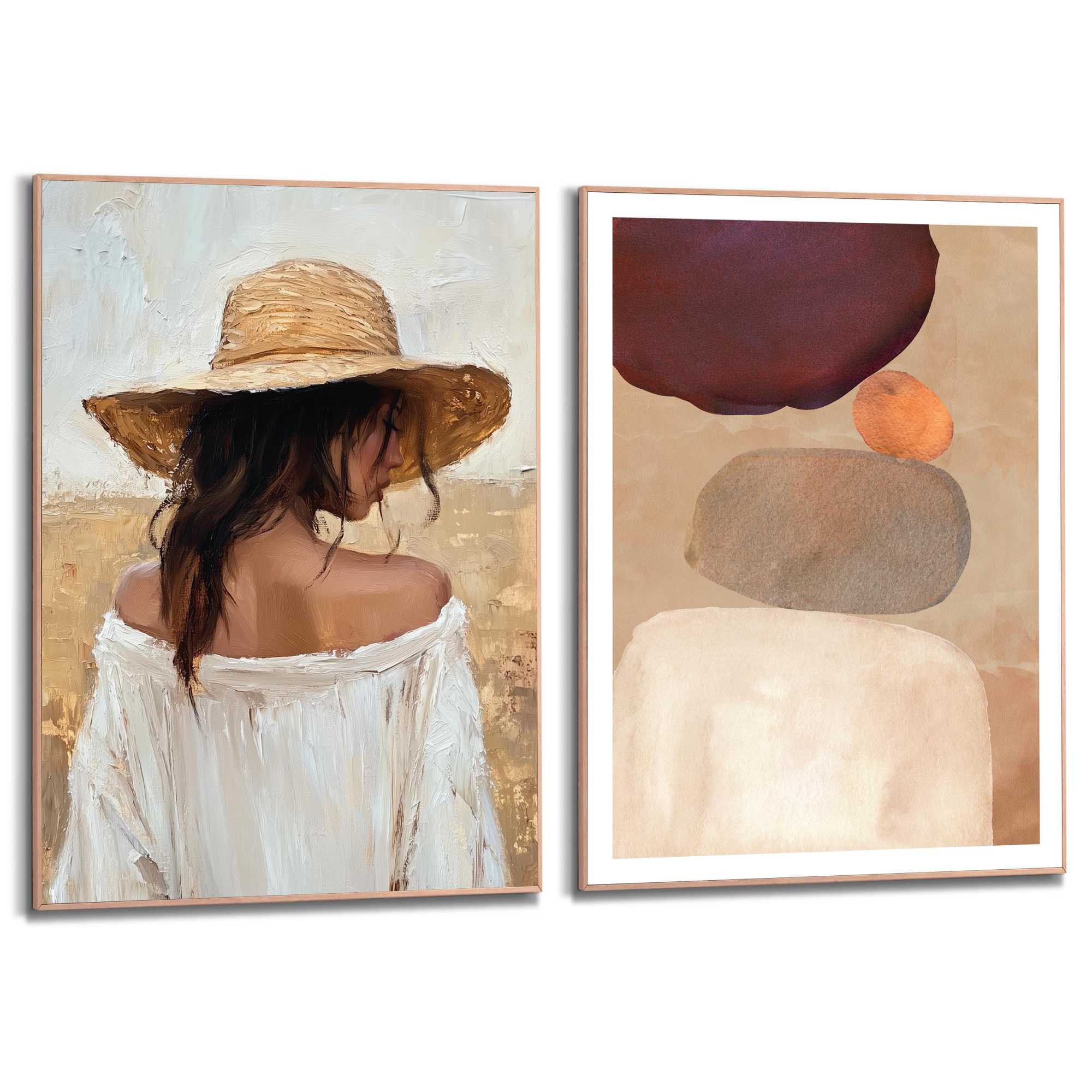 Reinders - Onder de zon - Schilderijen set 50x70 cm - Bruin