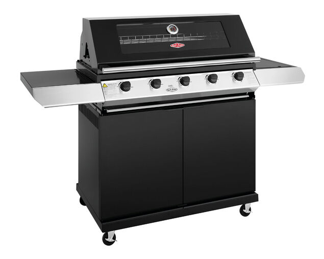 BeefEater 1200 Series - 5 Burner Black Enamel BBQ With Side Burner