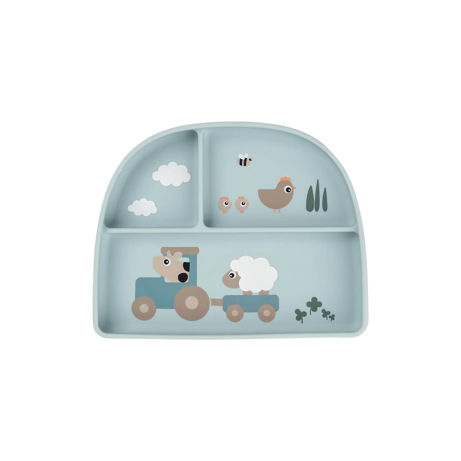 Tiny farm stick&stay inddelt tallerken, blue
