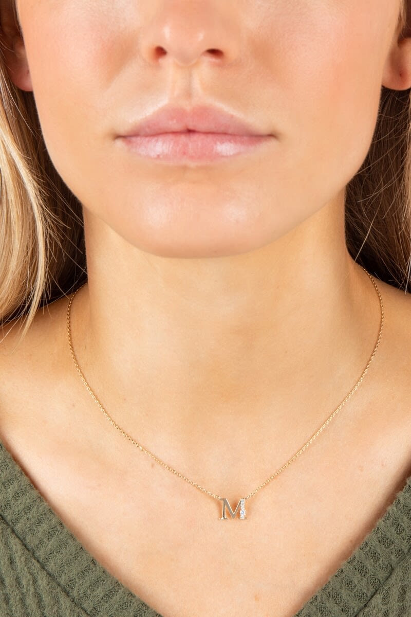 Crystal Cluster Initial Necklace