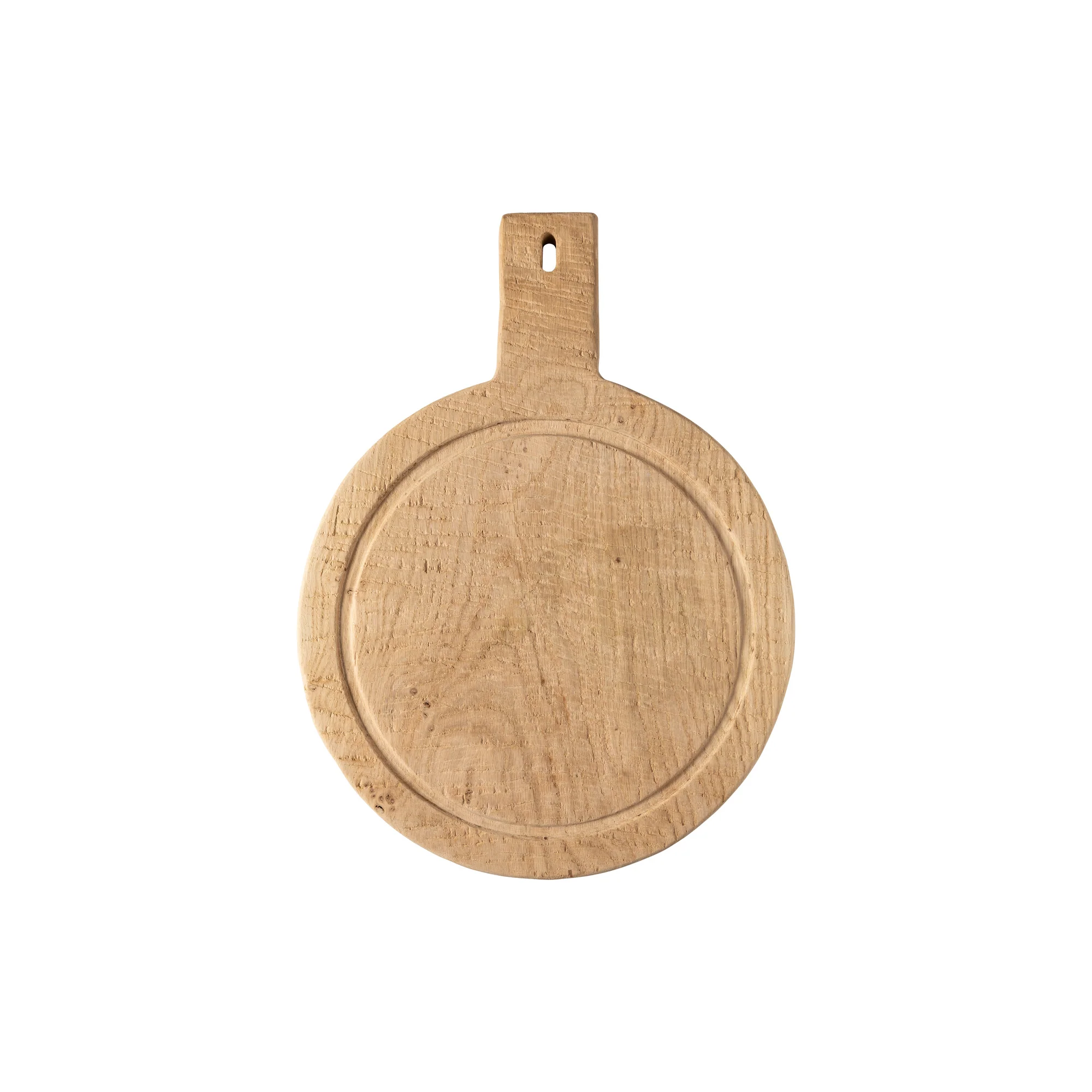 Round Oak Wood Cutting/Serving Board with Handle Oak Collection