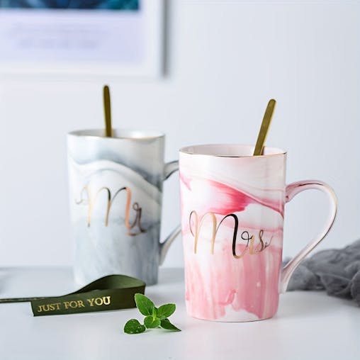 NNETM Chic Marble Ceramic Coffee Mug Set