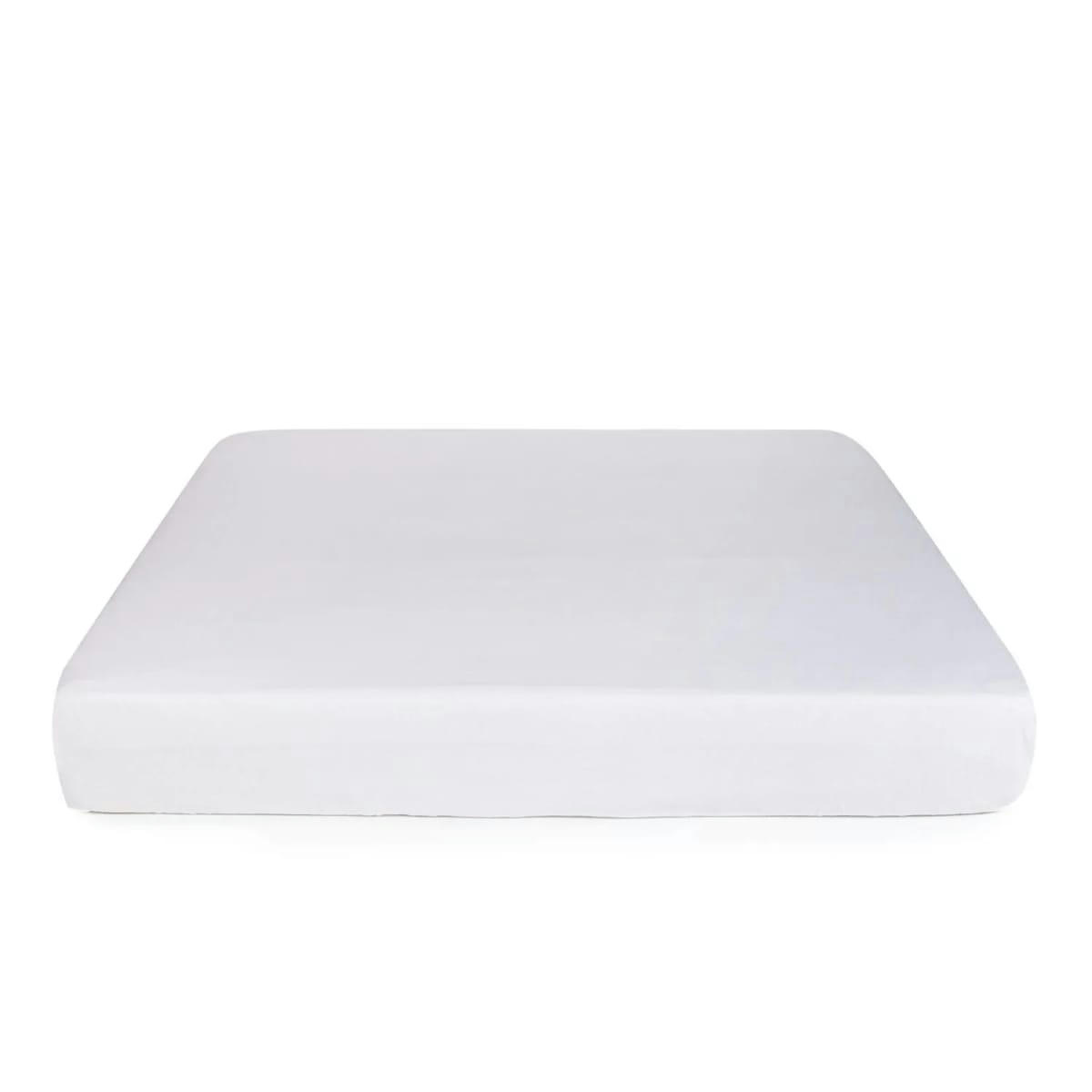 - Protège-matelas en 100% coton bio blanc 90 x 190 cm