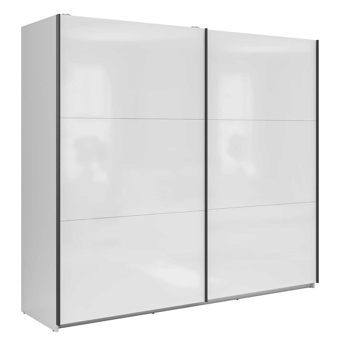 - Armoire 2 portes L220 x H195 cm panneaux agglomérés blanc