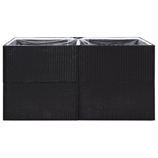 NNEVL Garden Planter Black 157x80x80 cm Poly Rattan