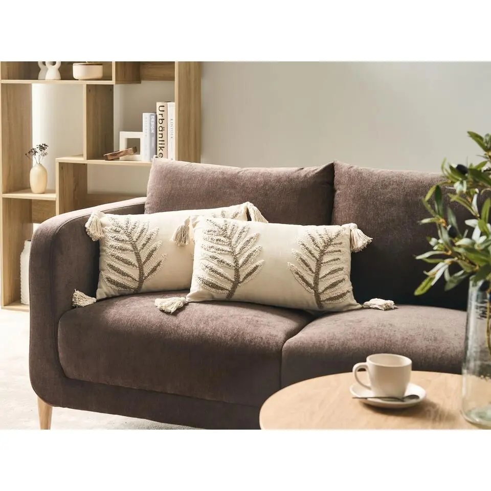 POMETIA - Sierkussen set van 2 - Beige - Katoen