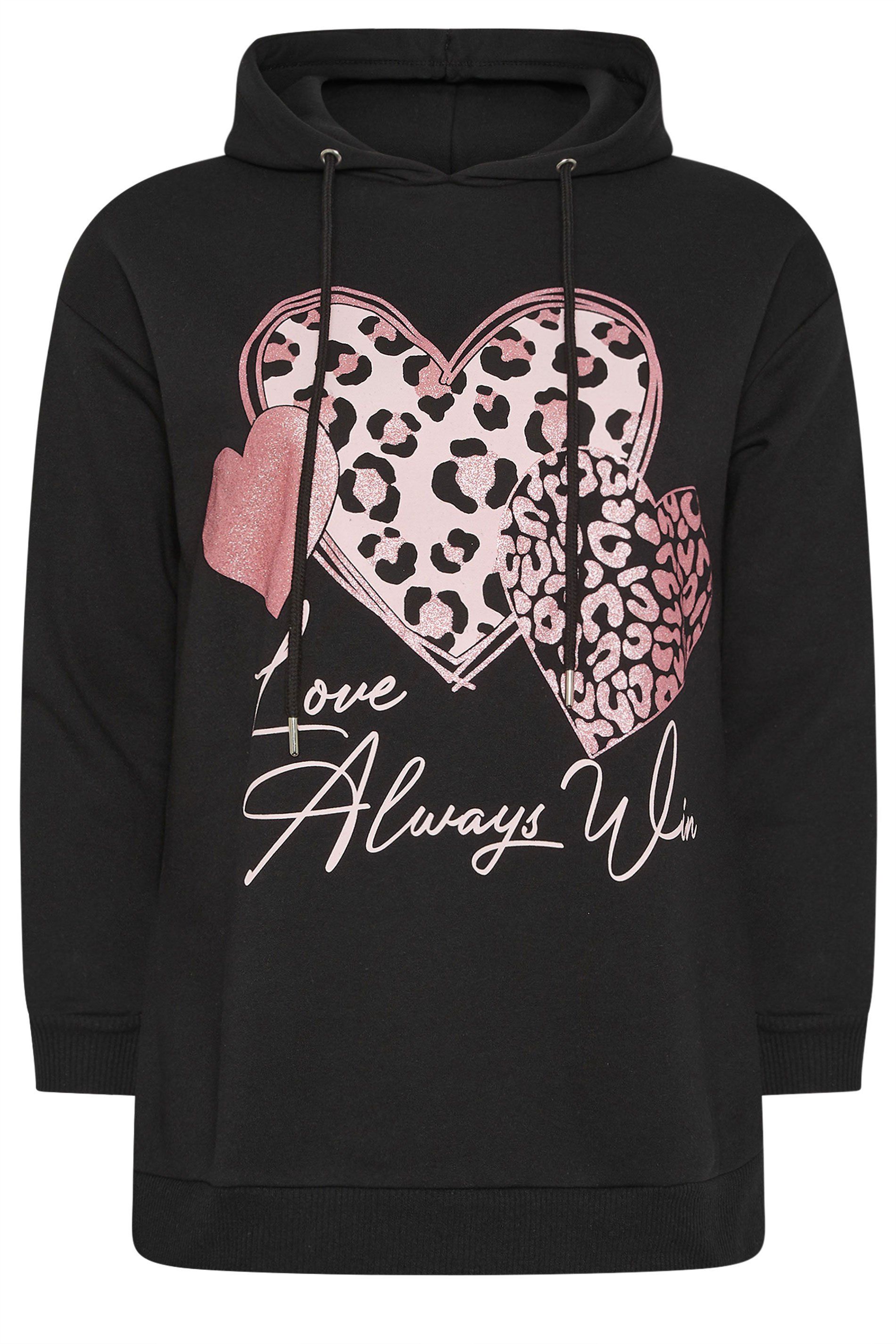Yours Triple Heart Leopard Hoodie
