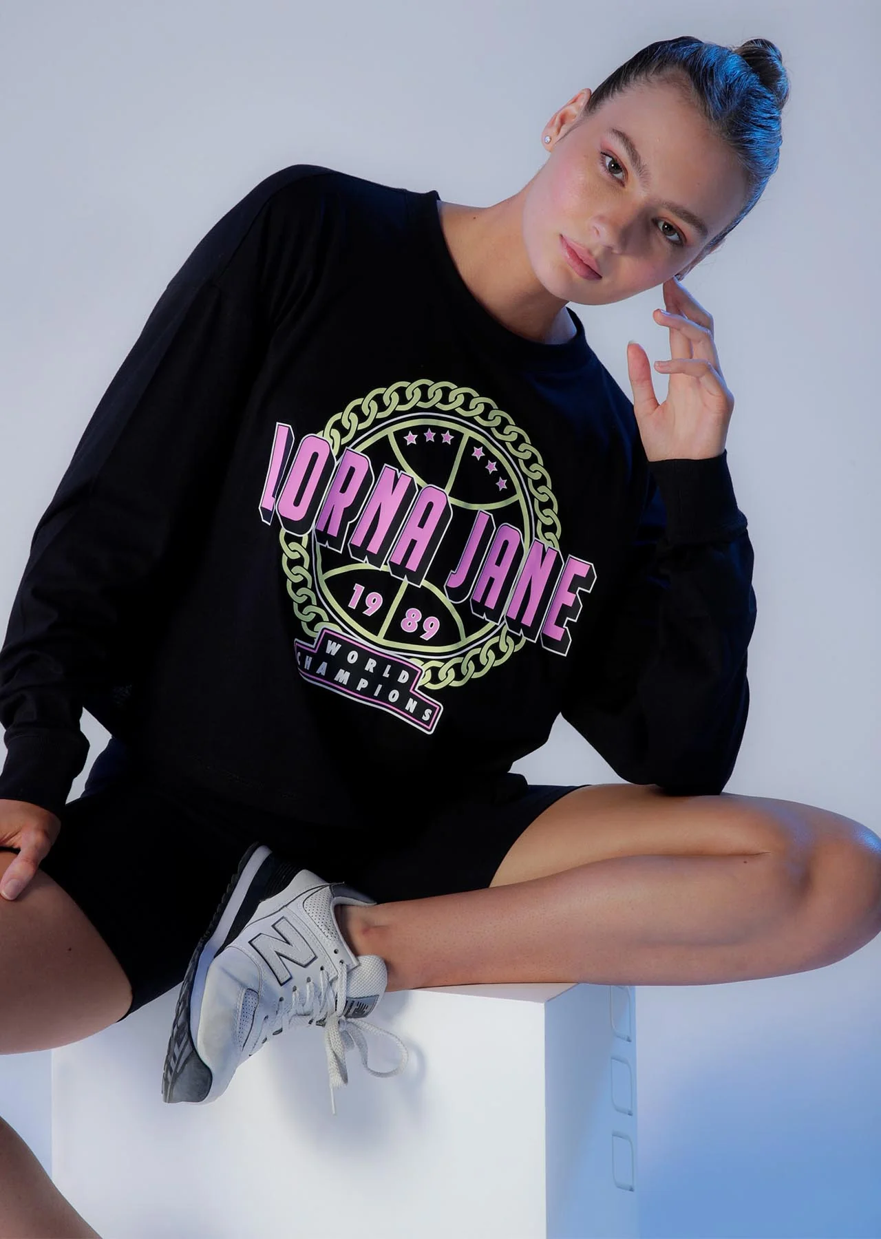 Chain Cropped Long Sleeve Top