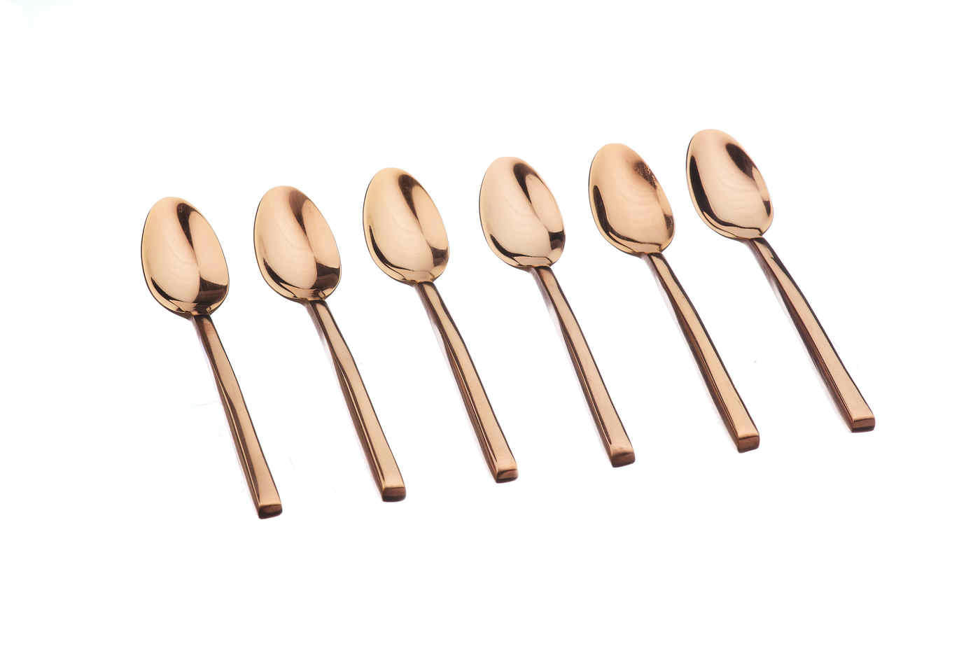 NUDE - Lot de 6 petites cuillères en inox cuivre