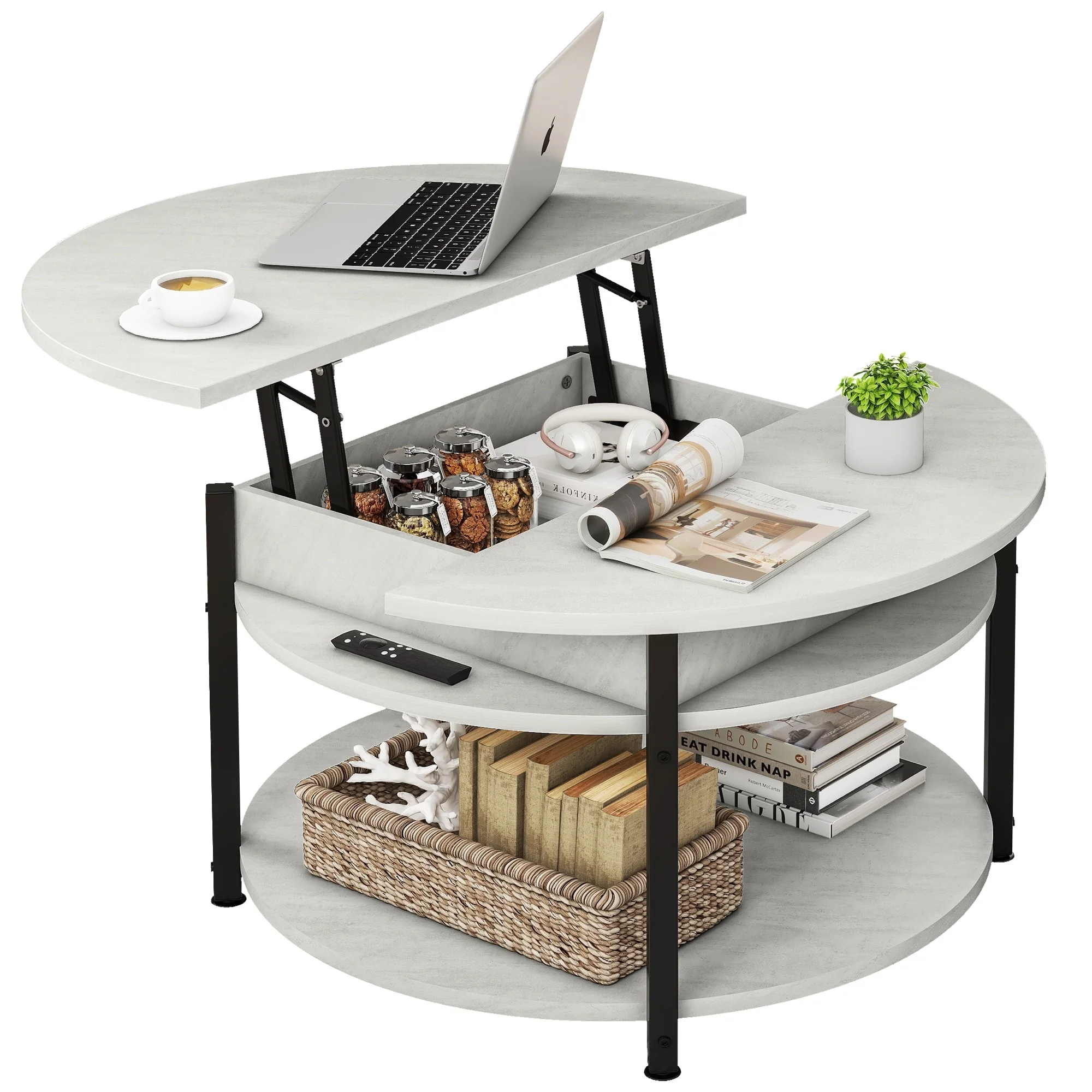 Moasis 31.8 Lift Top Coffee Table with Hidden Compartment