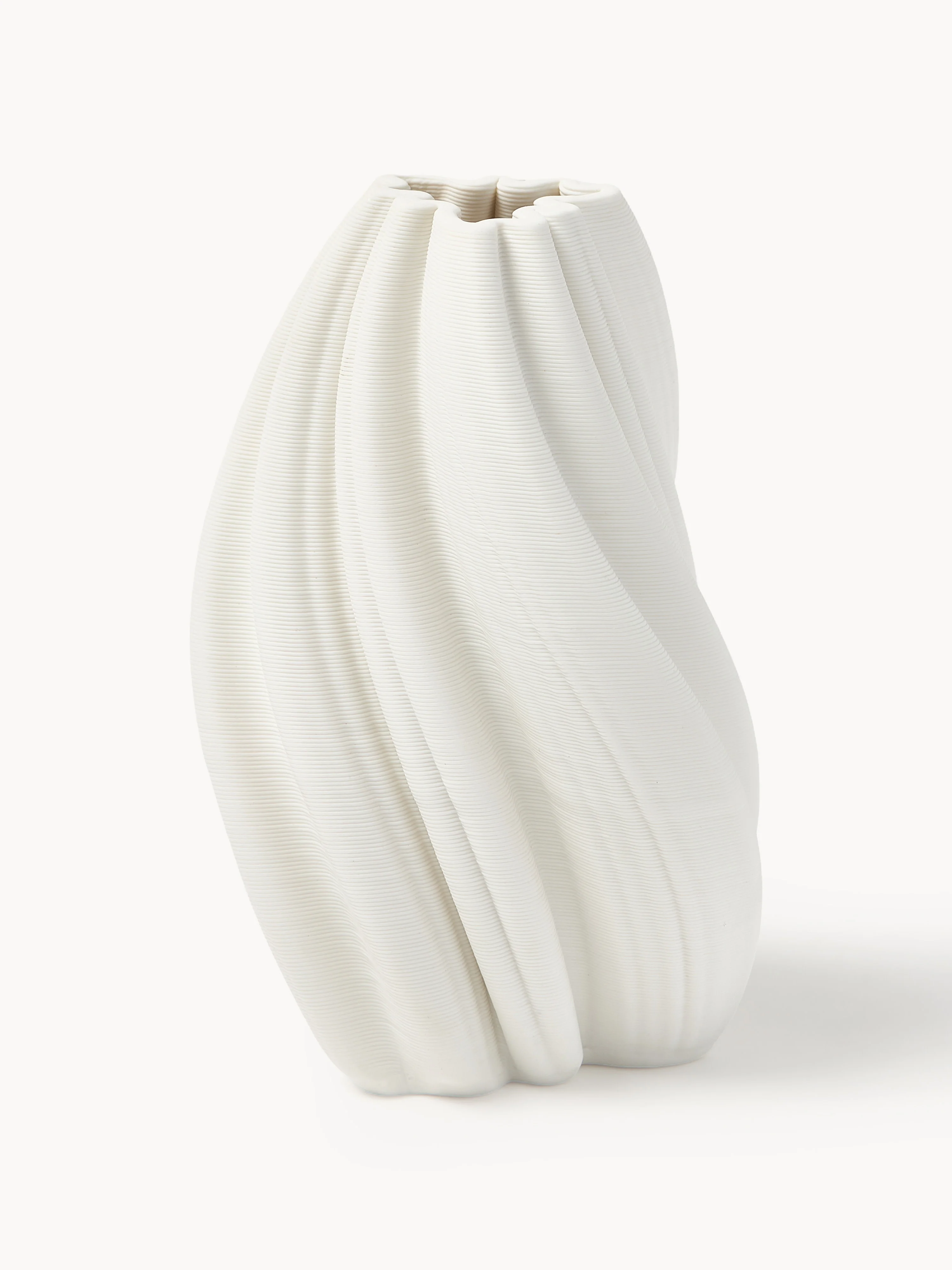 3D-gedruckte Vase Melody aus Porzellan, H 18 cm