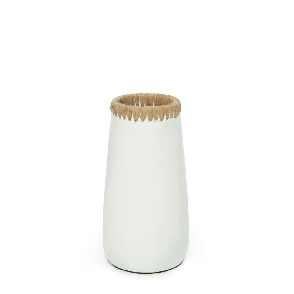 SNEAKY - Vase en terre cuite blanc naturel H26