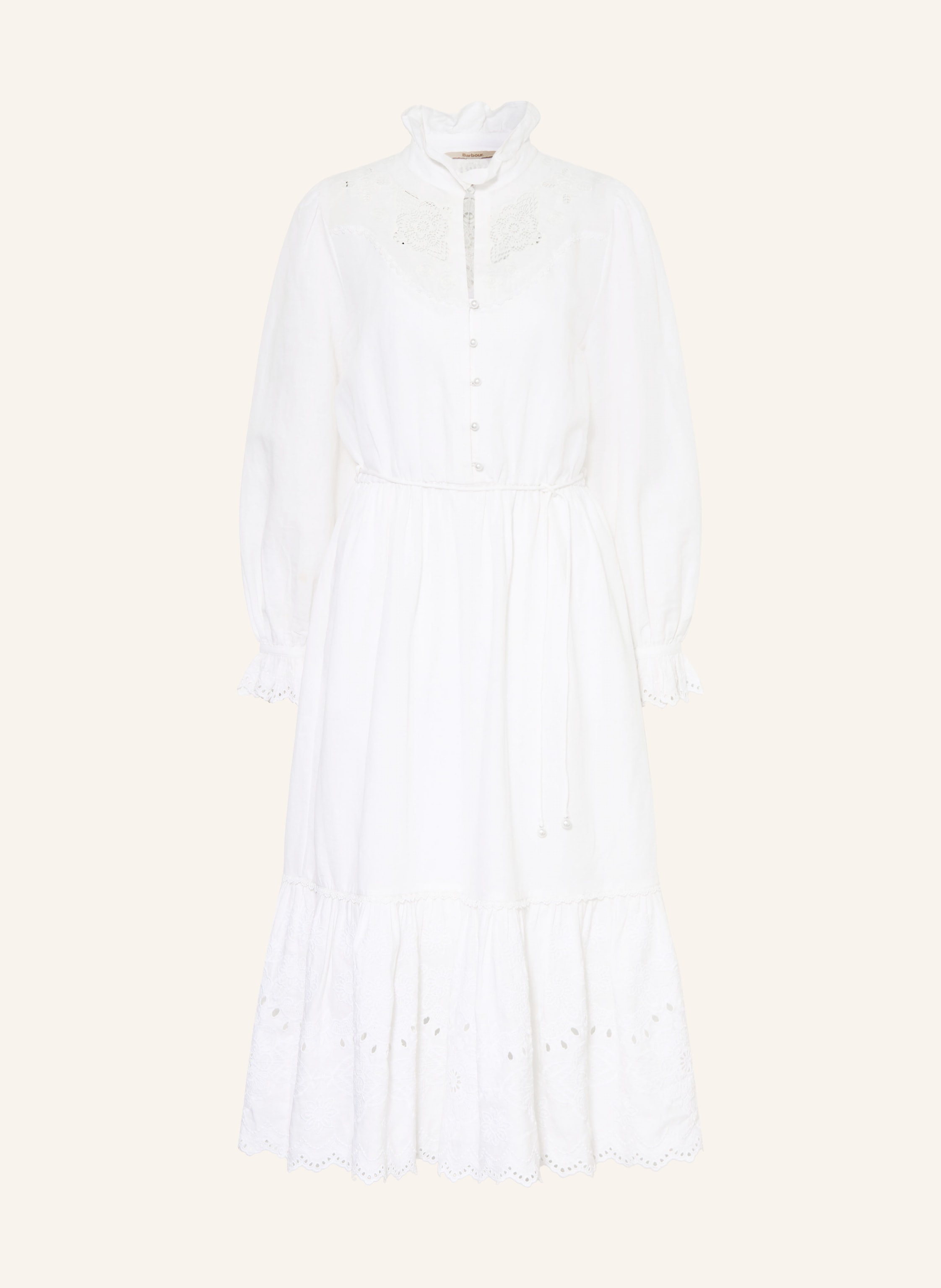 Barbour Kleid mit Lochspitze und Rüschen
