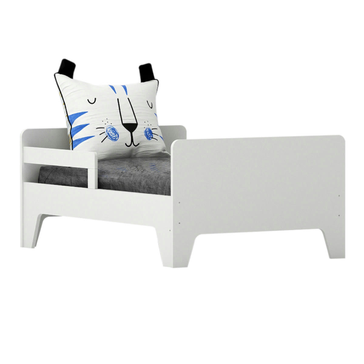 ANDIE - Lit évolutif 90x140 à 90x200 cm bois massif blanc