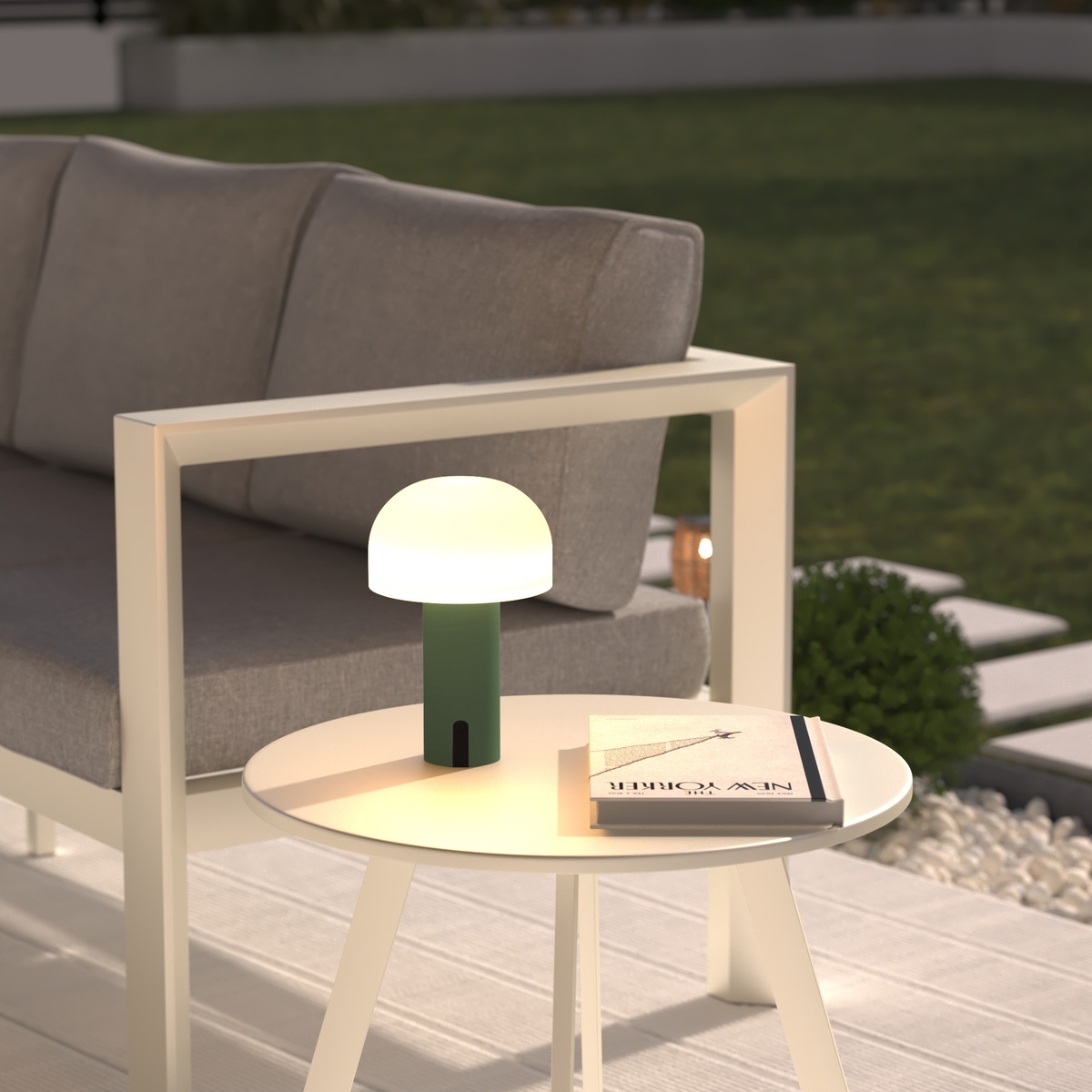 LED USB outdoor lamp "Jany" Olive Green, H. 22 cm