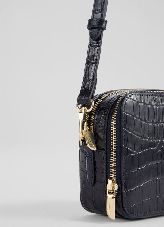 Kira Navy Croc Effect Bag