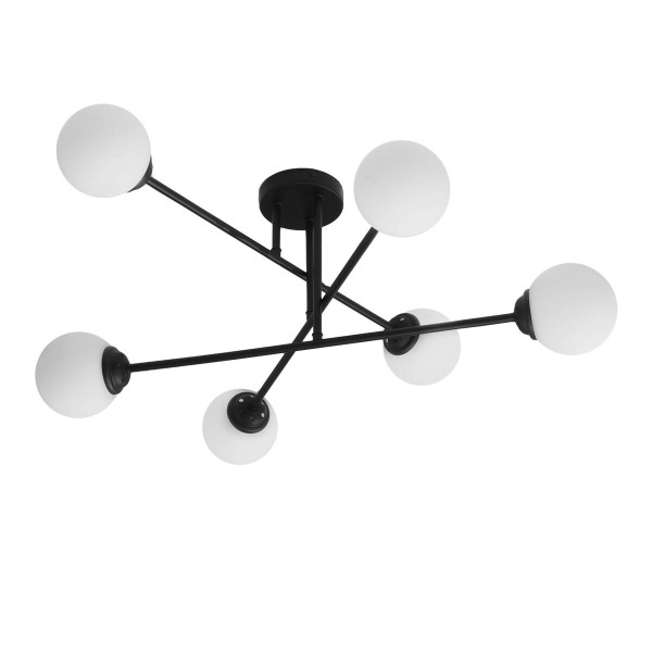 Lampa sufitowa czarno-biała PALLE 6xE27x10W wym: 32x80x80 cm IdeaLED
