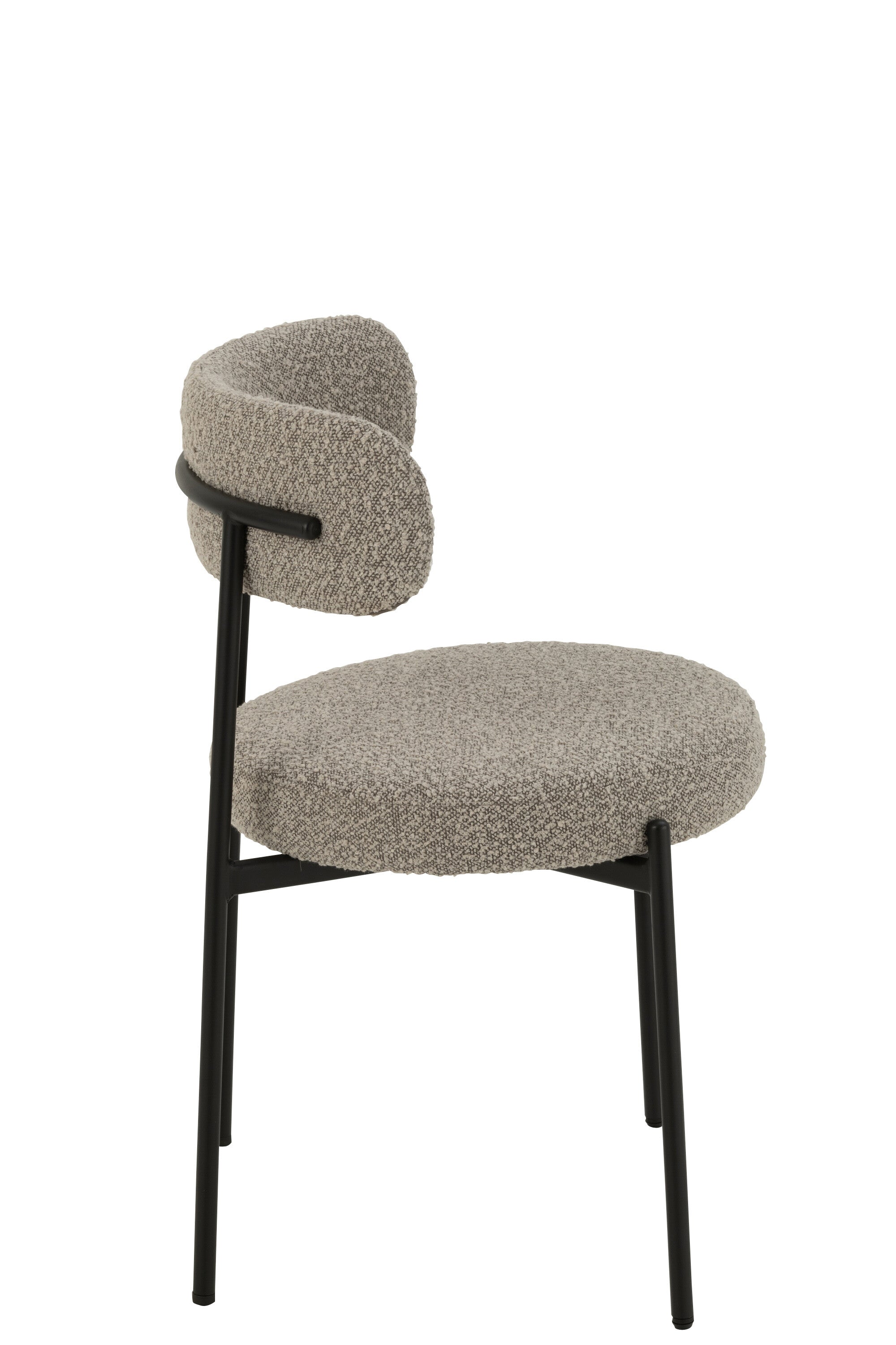 J-Line stoel Bouclé - multiplex/polyester - grijs/zwart