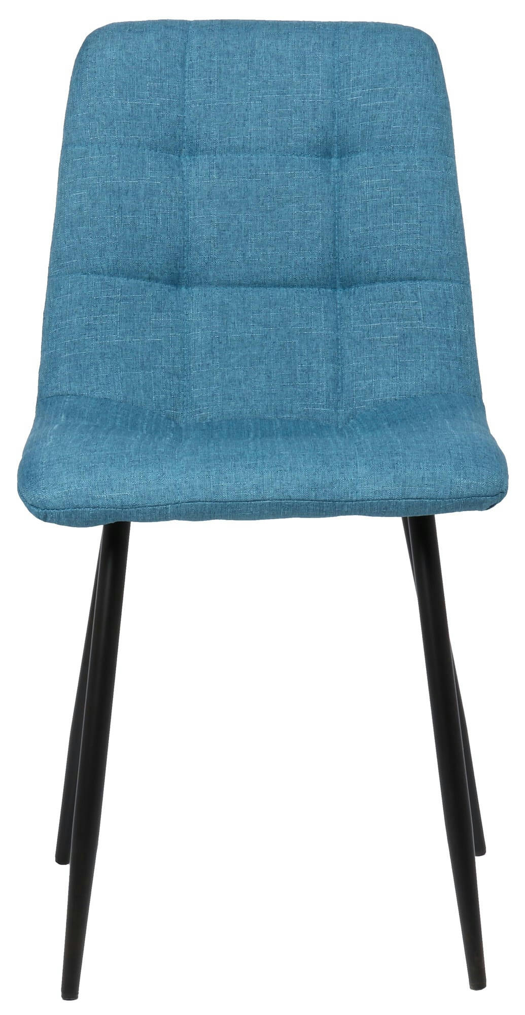 TILDE - Chaise de salle à manger avec pieds en métal en tissu Bleu