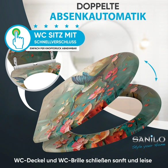WC-Sitz »Petalo«, mit Schnellverschluss, Rosa , Oval